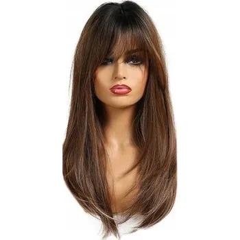 Paruka Paruka polodlouhé syntetické vlasy hnědá Texas Hair dámská
