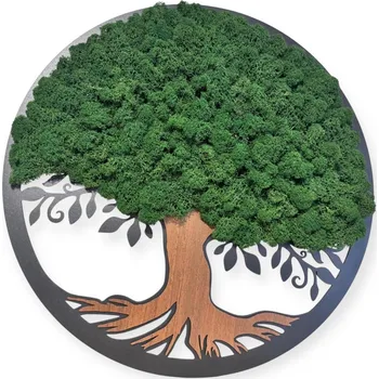 Obraz Mechový Strom života - Moudrost 36 - 60 cm Průměr 50 cm