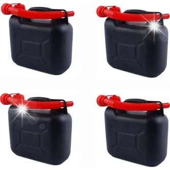 Kanystr KANISTR NA PALIVO 20L + TRYCHTÝŘ ATEST ČERNÝ 4ks