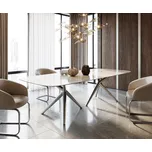 DELIFE Jídelní stůl Edge Boot 270x120 keramika Iris FMG Onice Grigio Estelar kulatý nerezová ocel