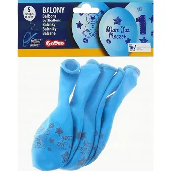 Balónek Balónky k prvním narozeninám Gemar modré 30 cm 5 ks