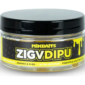 Boilies Mikbaits - Zig ultra plovoucí v dipu / 15mm - Ananas N-BA
