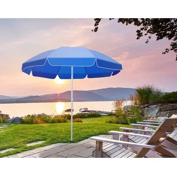 Stínicí technika Plážový slunečník SANDOS na terasu, balkon, zahradu, kemping 160 cm modrý