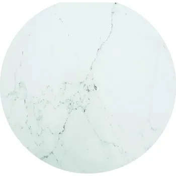 Konferenční stolek vidaXL Stolní deska Ø 90 x 1 cm tvrzené sklo mramorový design [244618] Barva: Bílá