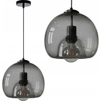 ZÁVĚSNÁ LAMPA STROPNÍ LUSTR E27 SKLENĚNÁ ŠEDÁ