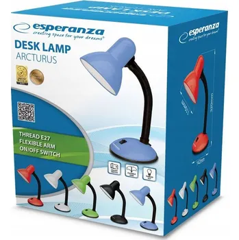 Lampička Stolní lampička Esperanza Arcturus černá, modrá, výkon až 25 W