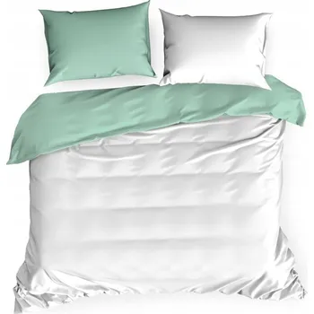 Povlečení Povlečení 180x200 z bavlněného saténu bílo-mentolové Eurofirany