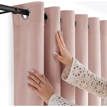 Obraz FILUMI Závěs samet VELUR Oka stříbrné SVĚTLE RŮŽOVÁ 200x160