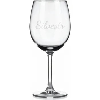 Sklenice Vínová sklenka s gravírovaným jménem – Silvestr