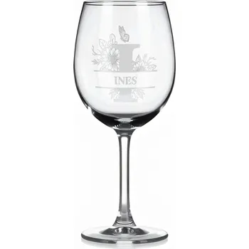 Sklenice Vínová sklenka s gravírovaným jménem – INES