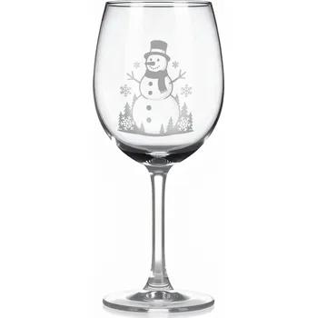 Sklenice Sklenice na víno s gravírovaným motivem sněhuláka