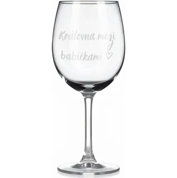 Sklenice Sklenice na víno s gravírovaným textem - Královna mezi babičkami.