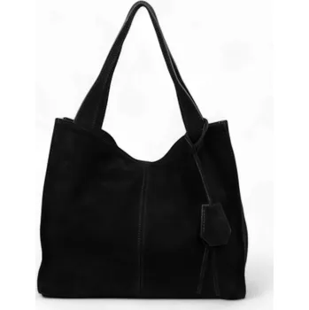 Kabelka MORANTI kabelka z pravé semišové kůže černá