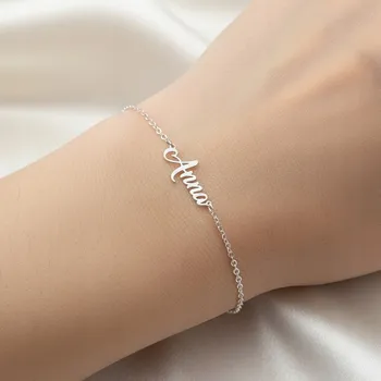 Náramek Stříbrný náramek se jménem (tlustší písmena)