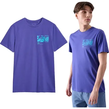 Pánská móda 4F Pánské tričko Tričko Bavlněné Klasický střih TTSHM2106 > M