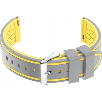 Řemínek na hodinky Gumový řemínek k hodinkám U14 - šedý/žlutý - 20 mm