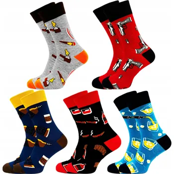 Pánská móda 5 párů pánské ponožky vtipné bavlna vysoké ponožky 43-46 bavlněné A
