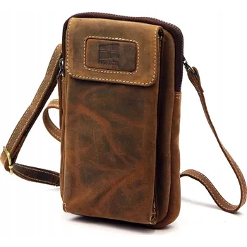 Nordee pánská kožená mini taška přes rameno crossbody hnědá koňaková