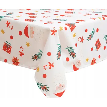 ubrus VODĚODPUDIVÝ UBRUS POLYESTER 360 X 140 CM VÁNOČNÍ MOTIV BÍLÝ