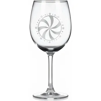 Sklenice Sklenice na víno s gravírovaným motivem vánočního lízátka – spirály