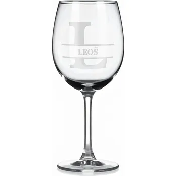 Sklenice Vínová sklenka s gravírovaným jménem – LEOŠ