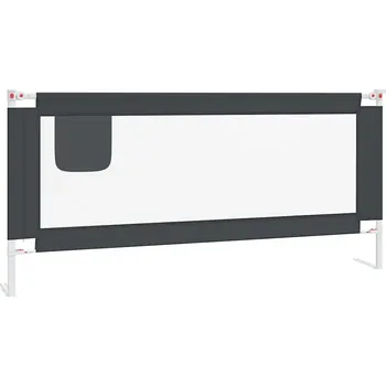 Dětská zábrana Zábrana k dětské postýlce, tmavě šedá, 200 cm
