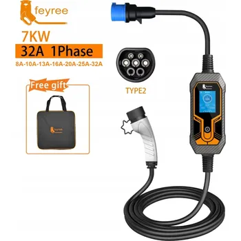 Nabíjecí stanice pro elektromobil Feyree Přenosná nabíječka EV Type 2 32A 7 kW CEE zástrčka Mobilní Wallbox
