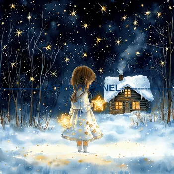 Látkový panel - Holčička s hvězdou - DZ-209 Velikost: 40x40cm, Materiál: Kočárkovina