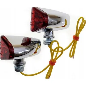 Lampička LAMPY SVĚTLO ČERVENÉ ROMB KOVOVÉ TŘÍKOLKA VETERÁN (1579)