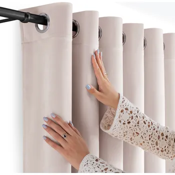 Obraz FILUMI Závěs samet VELUR Oka stříbrné KRÉMOVÝ 320x300