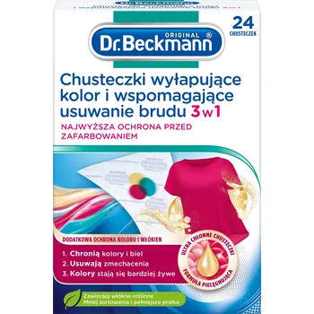 Prací prášek Dr. Beckmann Ubrousky 3v1 do praní zachycující barvy a nečistoty 24 ks