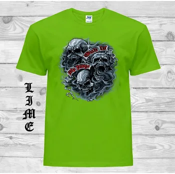 Pánská móda levne-bavlnene-metal-tricko-potisk-God-Is-My-Judge Barva: Lime - limetková, velikost: L