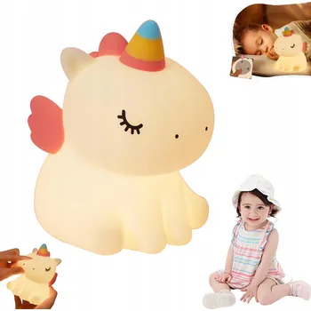 Lampička LED LAMPičKA JEDNOROŽEC – MĚKKÁ, USB-C, DÁREK PRO DĚTI, ROZTOMILÉ SVĚTÝLKO