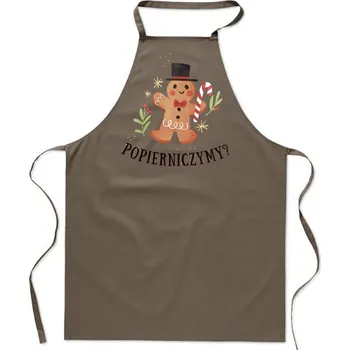 Kuchyňská zástěra KUCHYŇSKÁ ZÁSTĚRA bavlna béžová NA PEČENÍ vánoční cukroví FA_704_b