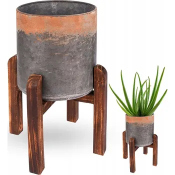 Květináč Květináč VELKÝ KVĚTINÁČ NA STOJANU kovový obal na rostliny květiny 24x36