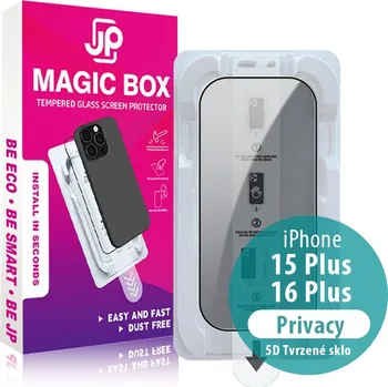 Sklo JP Magic Privacy s aplikátorem pro iPhone 15 Plus / 16 Plus
