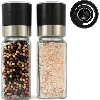 Dóza na potraviny Nádoby, dózy a skleničky na koření + MLÝNEK, skleněná sada na koření