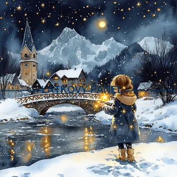 Látkový panel - Holčička s hvězdou - DZ-190 Velikost: 25x25cm, Materiál: Úplet