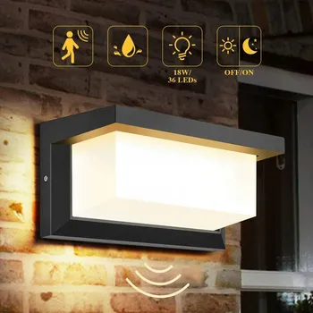 Nástěnné svítidlo 18W LED nástěnné svítidlo vodotěsné IP66, moderní lampa na verandu