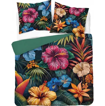 Povlečení SADA POVLEČENÍ 160X200 Detexpol MIKROVLÁKNO EXOTICKÉ KVĚTINY