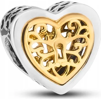 Přívěsek PETERSON stříbrný CHARMS přívěsek korálek srdce stříbro 925 + krabička