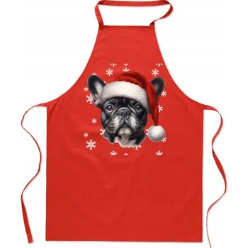 Kuchyňská zástěra Kuchyňská zástěra Vánoce Francouzský Buldoček Moderní Dárek Vánoční