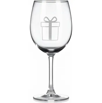 Sklenice Sklenice na víno s gravírovaným motivem jednoduchého dárku