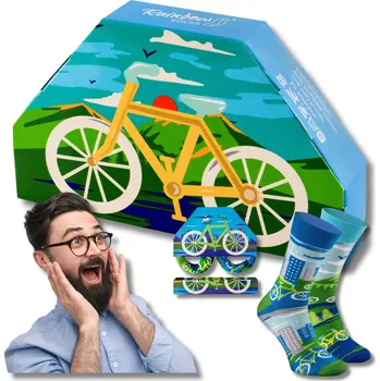 Pánské ponožky Rainbow Socks skarpetki vánoční kolo zelená velikost 41-46