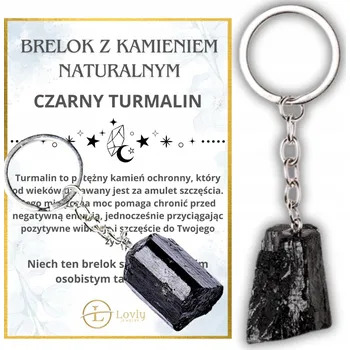 Přívěsek Na Klíče kovový Lovly s černým turmalínovým ornamentem