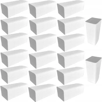 Papírový ručník Papírové ručníky skládané ZZ bílé, 2vrstvá celulóza, 3000 ks, 25x23 cm, velké