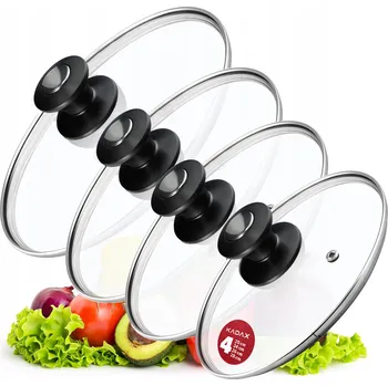 Poklice KADAX SKLENĚNÁ POKLICE SADA POKLIC 20/24/26/28 cm