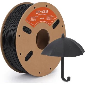 Filament ERYONE ASA GF - Černá / Black se skelným vláknem 1 kg - Filament