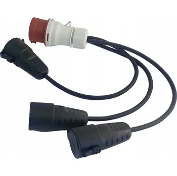 Napájecí kabel NAPÁJECÍ ADAPTÉR 1 X 32A 3X230V IP44 PRODLUŽOVACÍ KABEL T-ROZDĚLOVAČ 3x1,5 GUMA