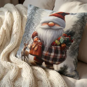 Polštář Povlak na polštář - Vánoční skřítek v lese - 40x40